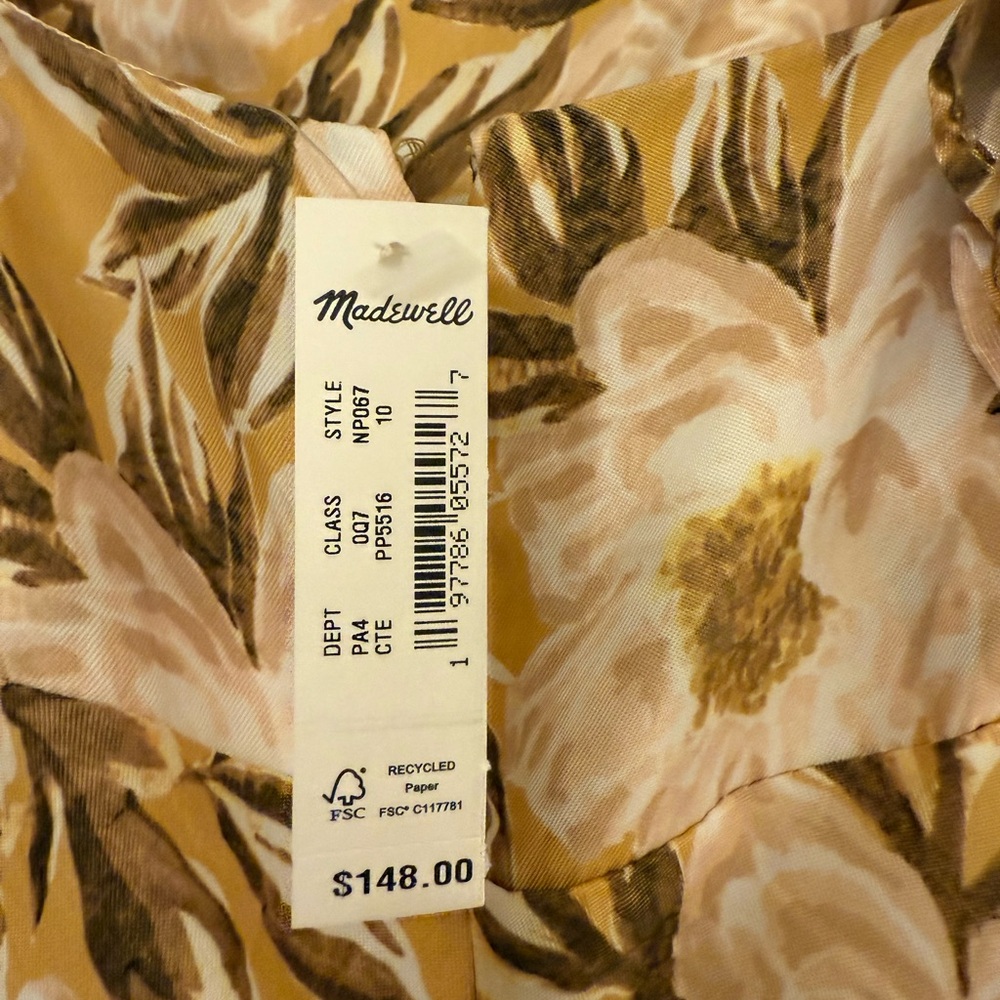 NWT Madewell Yellow Floral Maxi Dress - Picture 6 of 7